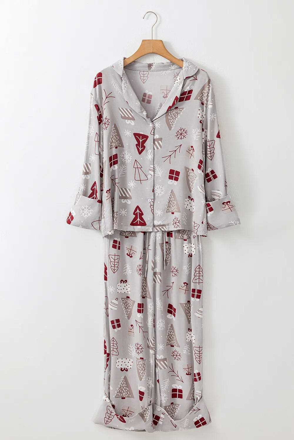 Printed Long Sleeve Top and Pants Lounge Set - Trendsi - Flyclothing LLC
