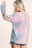 BiBi Tie Dye French Terry Sweatshirt With Bubble Sleeves - Trendsi - Flyclothing LLC