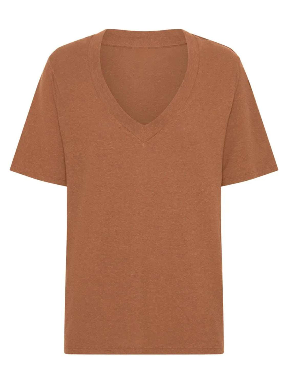 V-Neck Short Sleeve T-Shirt - Trendsi - Flyclothing LLC