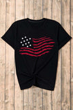 US Flag Round Neck Short Sleeve T-Shirt - Trendsi - Flyclothing LLC