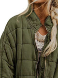 Full Size Zip Up Quilted Bomber Jacket Plus Size - Trendsi - Flyclothing LLC