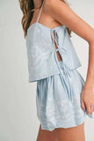 MABLE Embroidered Crop Cami and Balloon Mini Skirt Set - Trendsi - Flyclothing LLC