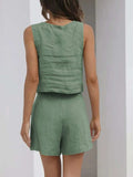 Square Neck Tank and Shorts Set - Trendsi - Flyclothing LLC