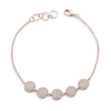 0.8ct CZ Rose Goldtone Pave Disc Bracelet - JGI - Flyclothing LLC