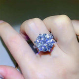 10 Carat Moissanite 925 Sterling Silver Ring - Trendsi - Flyclothing LLC