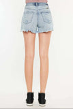 Kancan Distressed High Waist Denim Shorts with Pockets - Trendsi - Flyclothing LLC