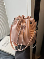 Pleated Bucket Crossbody Bag - Trendsi - Flyclothing LLC
