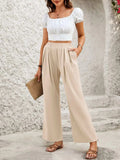 Elastic Waist Wide Leg Pants - Trendsi - Flyclothing LLC