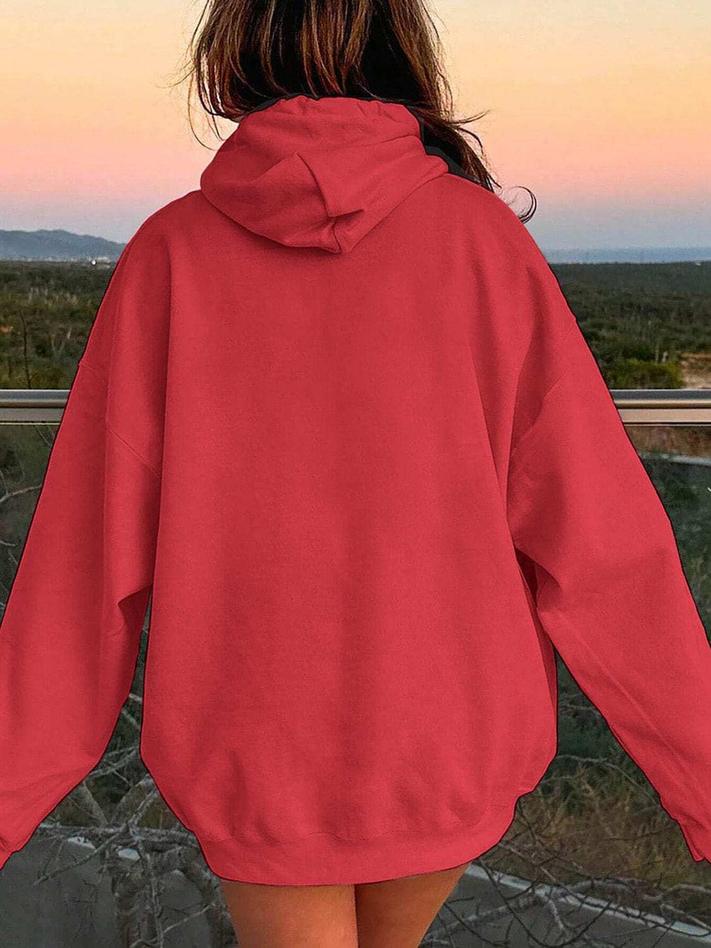 Drawstring Dropped Shoulder Hoodie - Trendsi - Flyclothing LLC