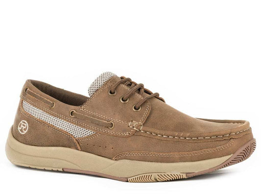 Roper Mens Swifter Sole Boat Shoe Tan Vintage Leather - Roper - Flyclothing LLC