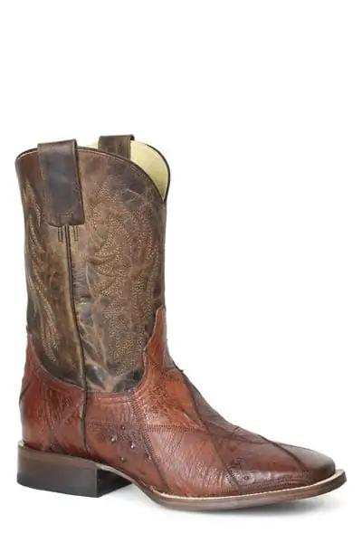 Roper Mens Ostrich Patchwork Cognac - Roper - Flyclothing LLC