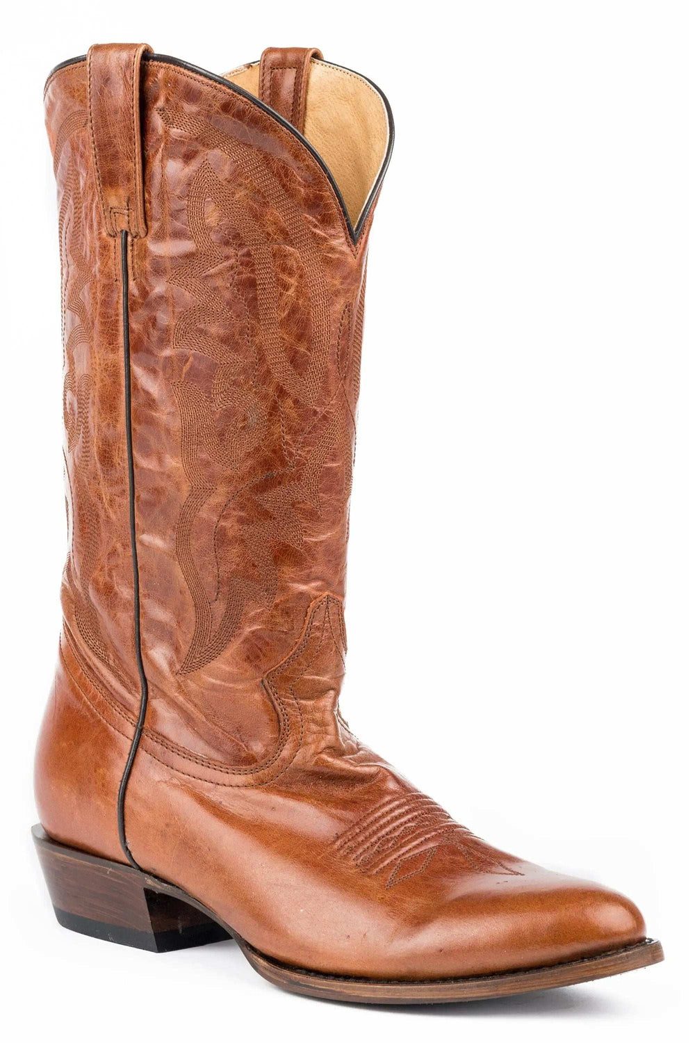 Roper Mens Leather Cowboy Boot Marbled Cognac Vamp And Upper - Roper - Flyclothing LLC