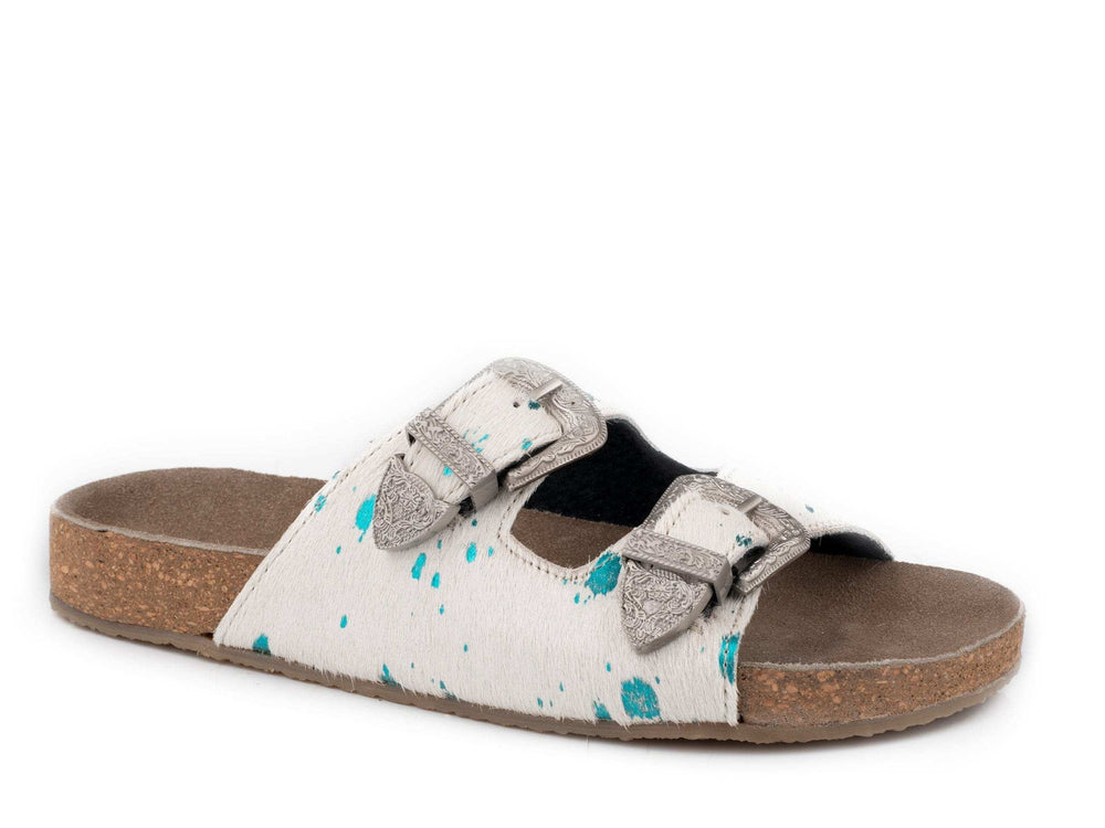 Roper Womens White And Blue Hair On Hide Leather - Roper - Flyclothing LLC