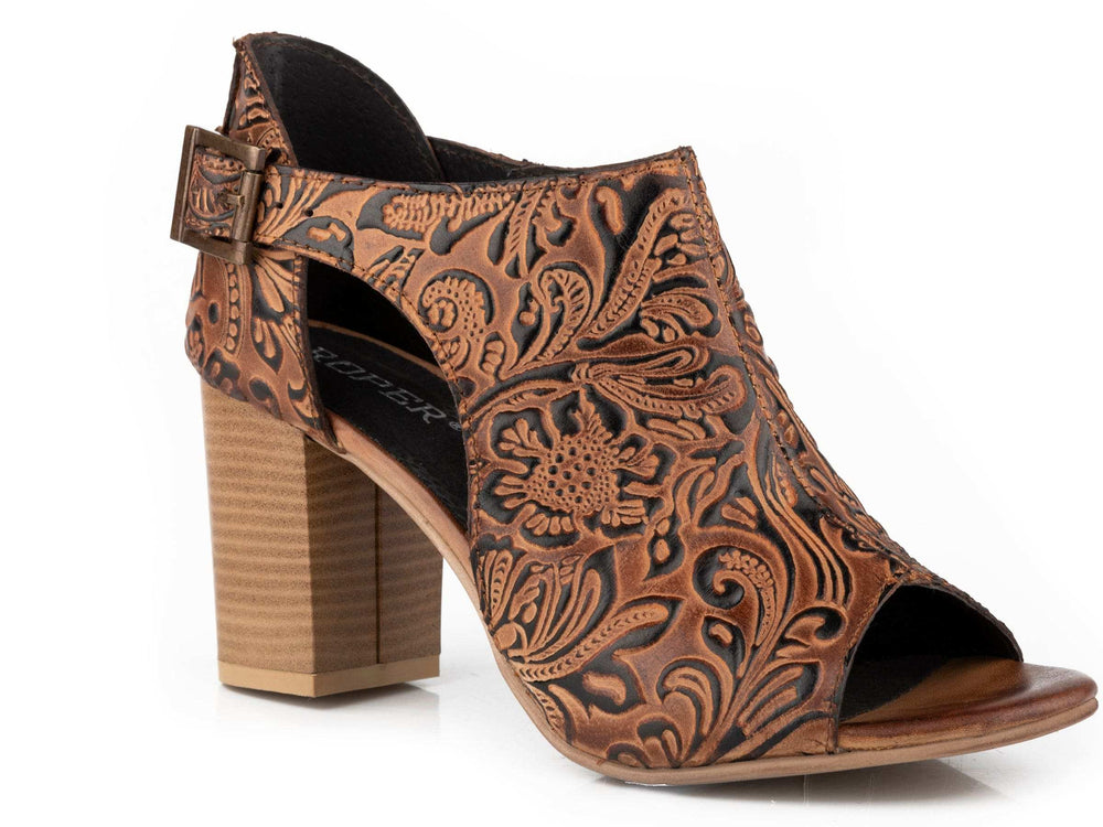 Roper Womens Vintage Brown Embossed Leather - Roper - Flyclothing LLC