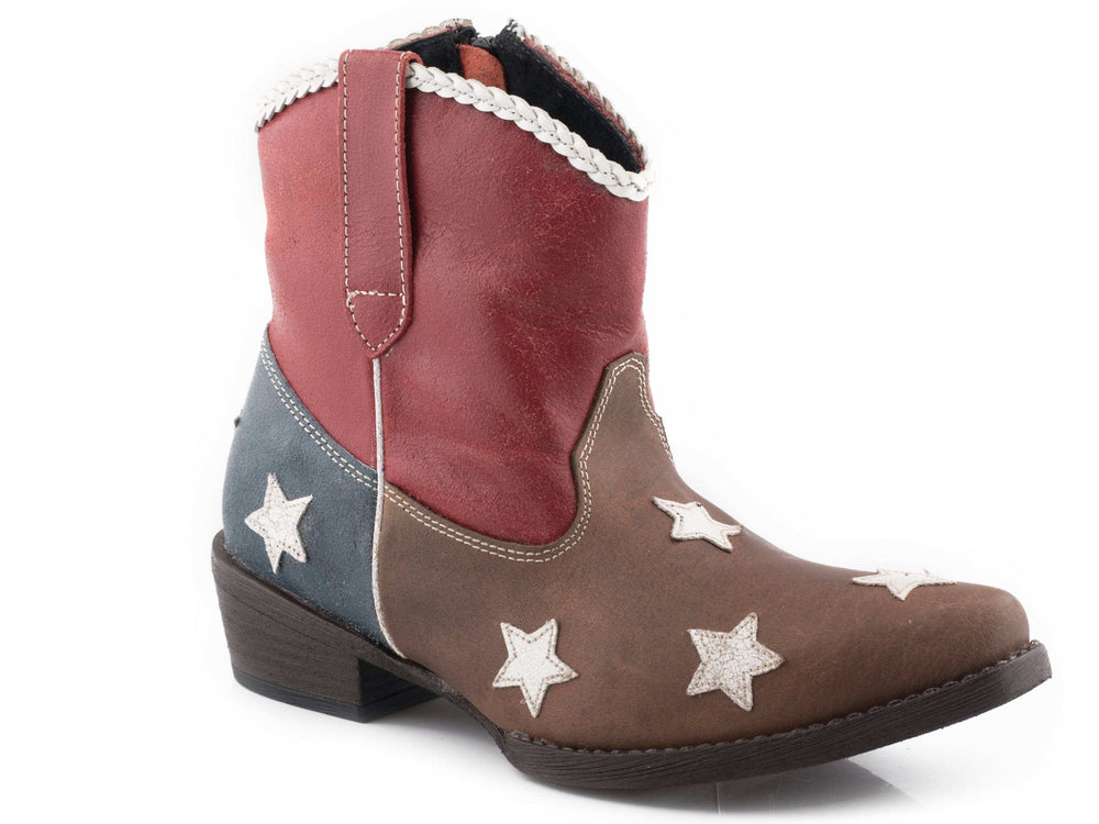 Roper Womens Brown Vamp Navy Heel And Red Shaft - Roper - Flyclothing LLC