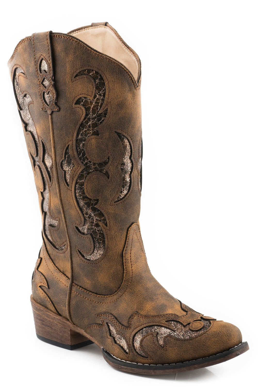 Roper Womens Brown With Metallic Underlay On Upper - Roper - Flyclothing LLC