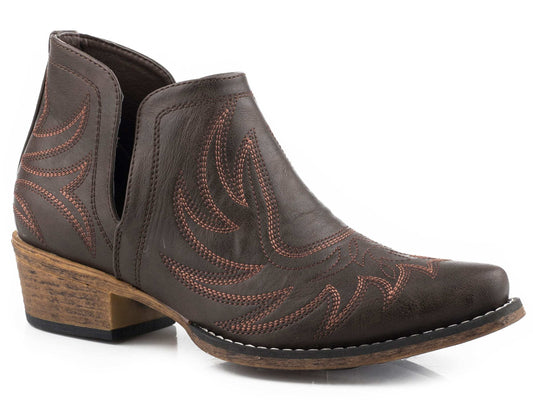 Roper Womens Snip Toe Dark Brown Faux Leather - Roper - Flyclothing LLC