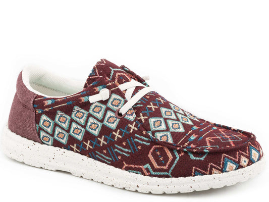 Roper Womens Wine Aztec Fabric Upper - Roper - Flyclothing LLC