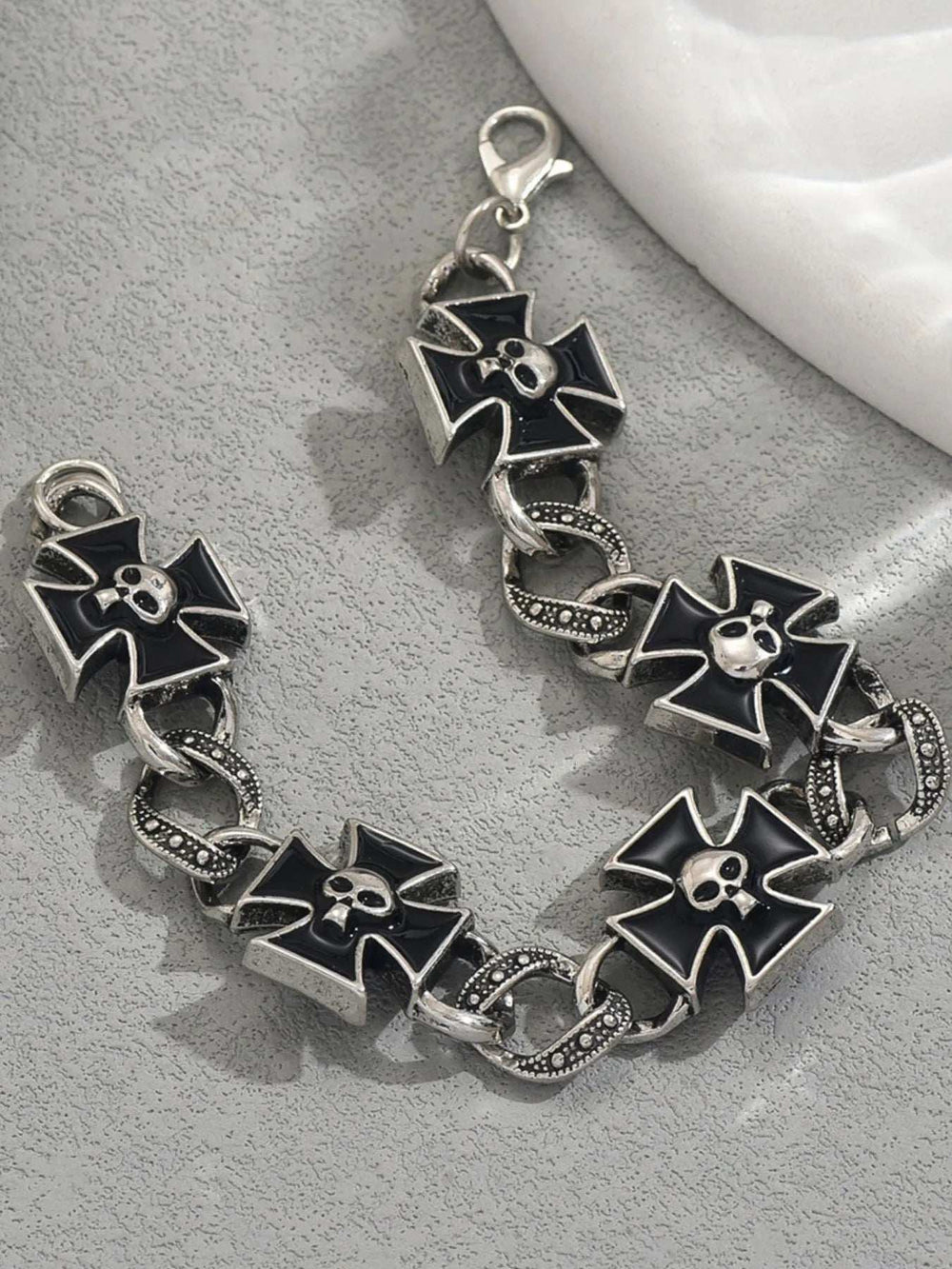 Gothic Skull Cross Chain Bracelet - Trendsi - Flyclothing LLC