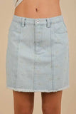 VERY J Bow Printed Casual Denim Mini Skirt - Trendsi - Flyclothing LLC