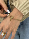 18K Gold-Plated Stainless Steel Letter L Bracelet - Trendsi - Flyclothing LLC