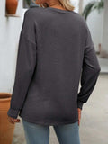 V-Neck Long Sleeve T-Shirt - Trendsi - Flyclothing LLC