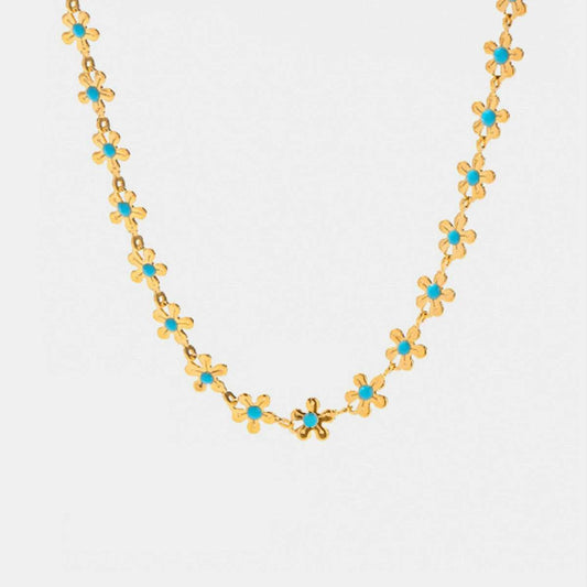 Titanium Steel Drip Oil Flower Necklace - Trendsi - Flyclothing LLC