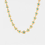 Titanium Steel Drip Oil Flower Necklace - Trendsi - Flyclothing LLC