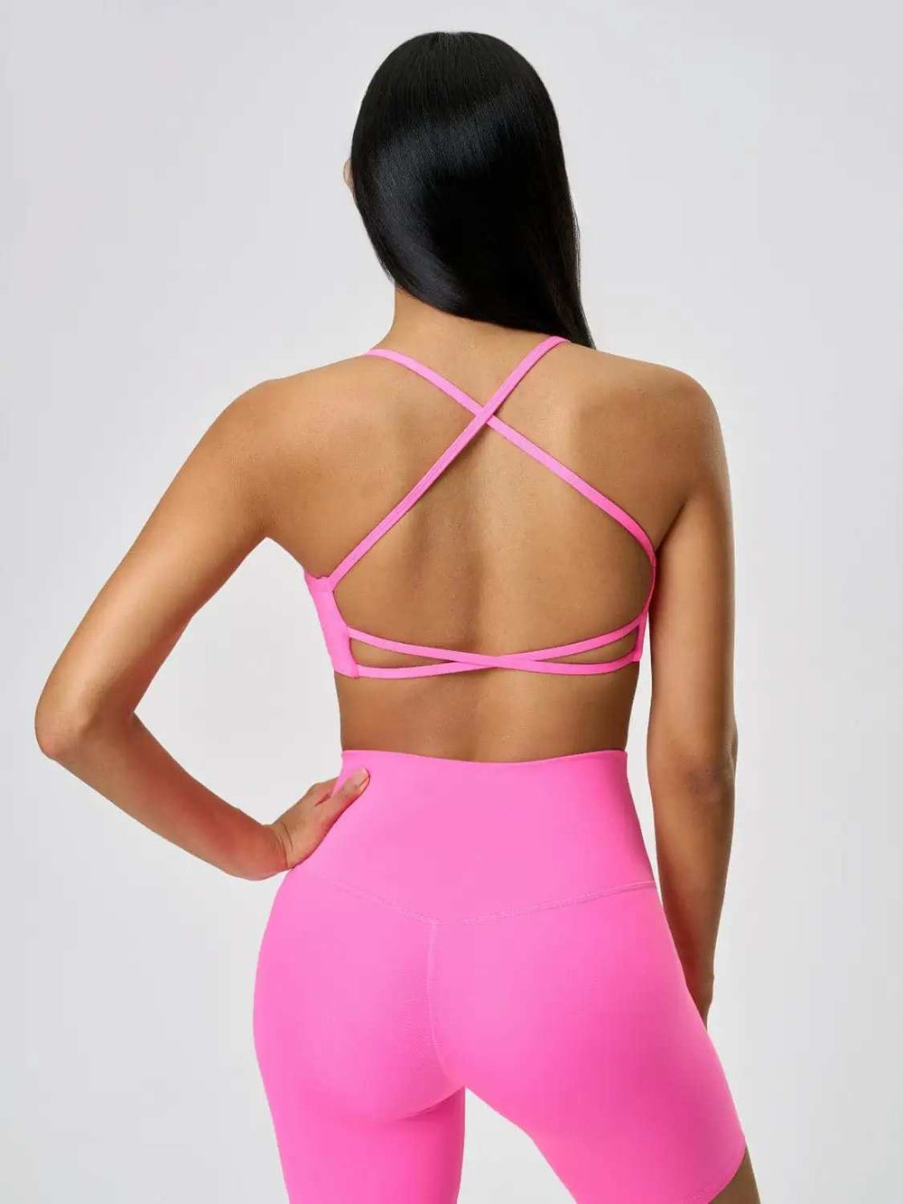 Millennia Crisscross Back Scoop Neck Active Cami with Detachable Chest Pads - Trendsi - Flyclothing LLC