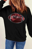 Sequin Football Long Sleeve Sweatshirt - Trendsi - Flyclothing LLC