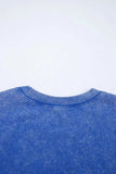 Acid Wash Star Patched Rolled Trim Top and Pants Set - Trendsi - Flyclothing LLC