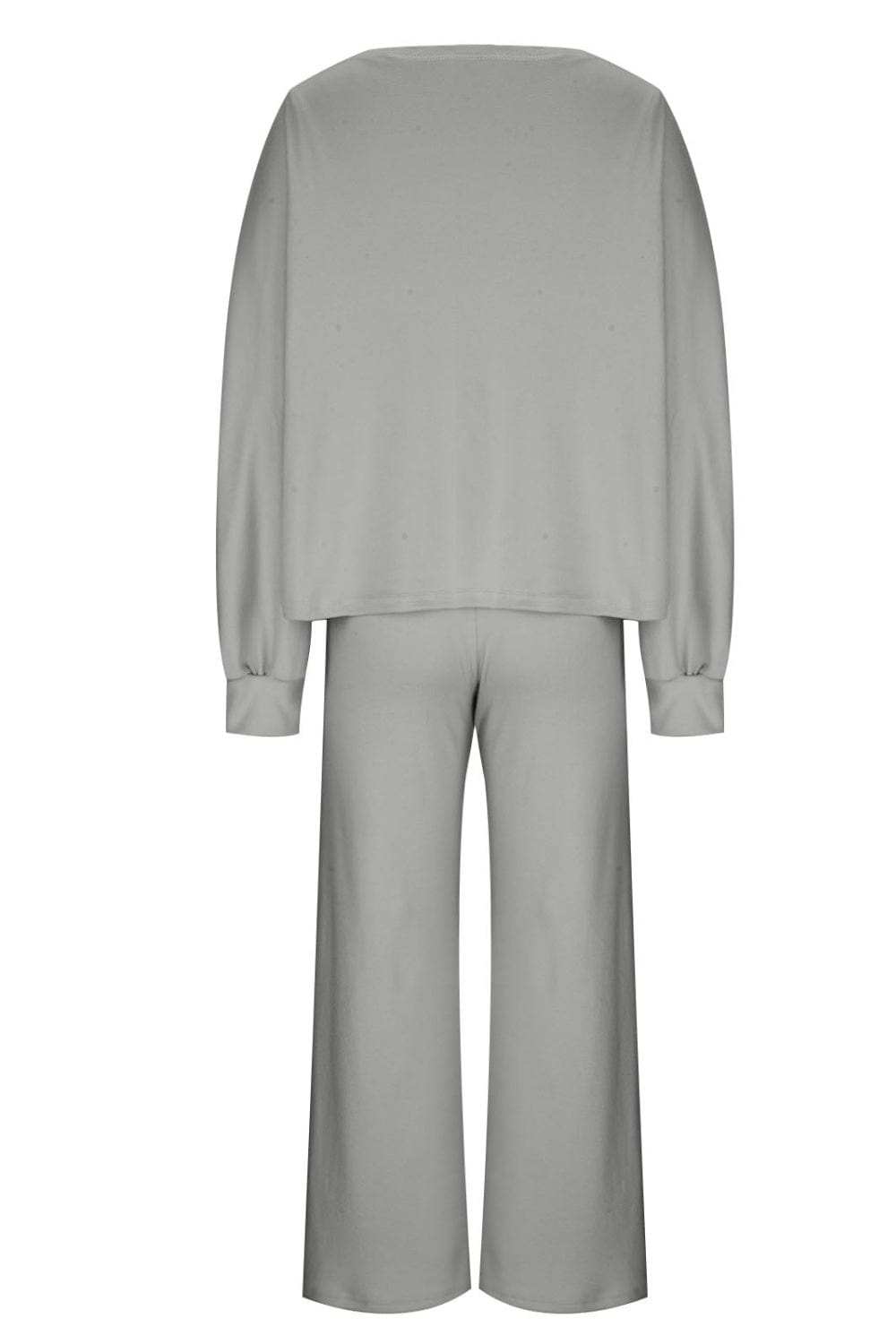 Round Neck Long Sleeve Top and Pants Set - Trendsi - Flyclothing LLC