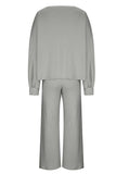Round Neck Long Sleeve Top and Pants Set - Trendsi - Flyclothing LLC