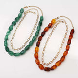 2 Piece Colorful Beaded Chain Necklace - Trendsi - Flyclothing LLC
