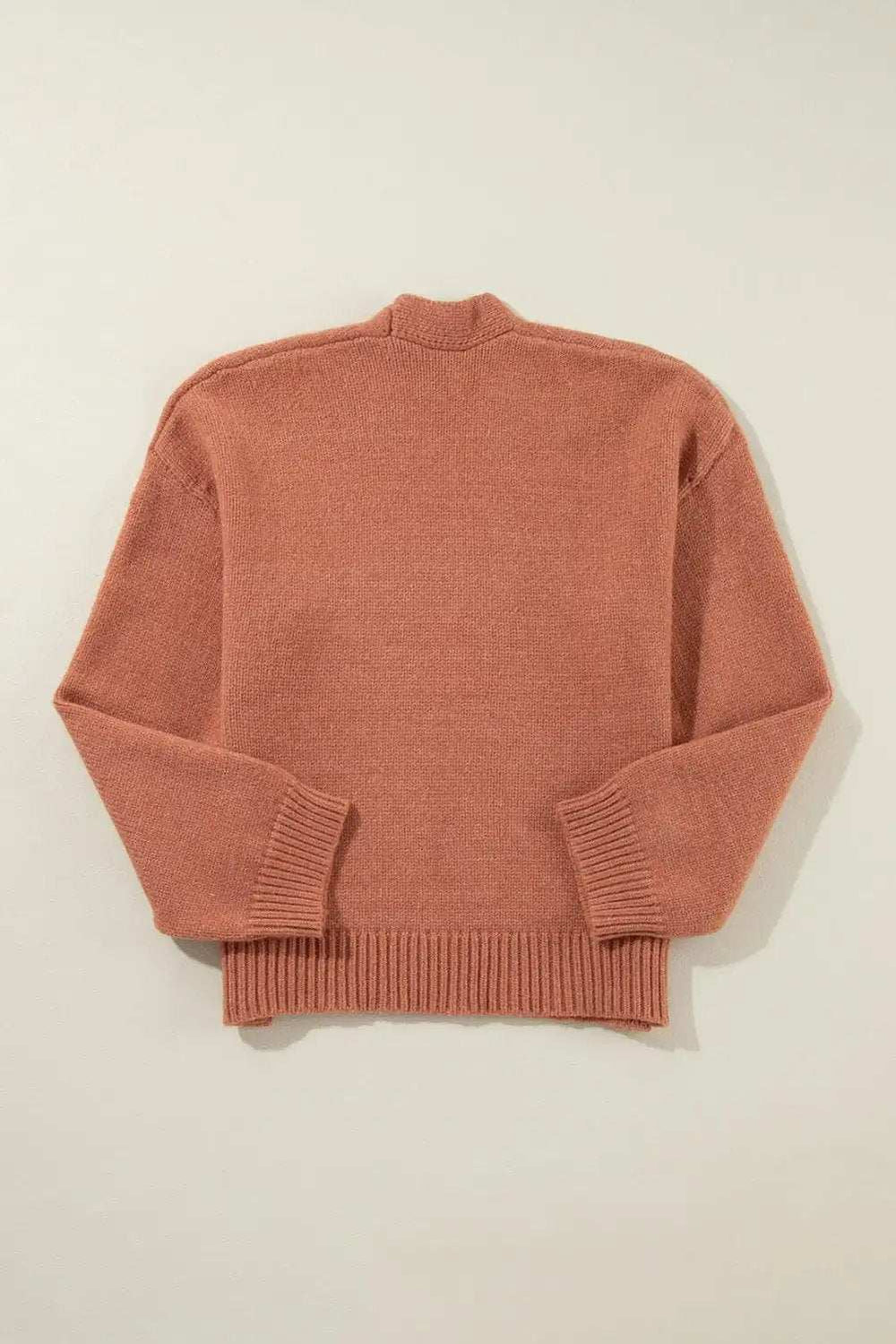 Slit Open Front Dropped Shoulder Cardigan - Trendsi - Flyclothing LLC