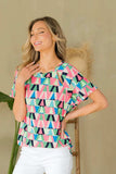Sew In Love Full Size Geometric Round Neck Top - Trendsi - Flyclothing LLC