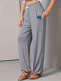 Drawstring Wide Leg Pants with Pockets - Trendsi - Flyclothing LLC