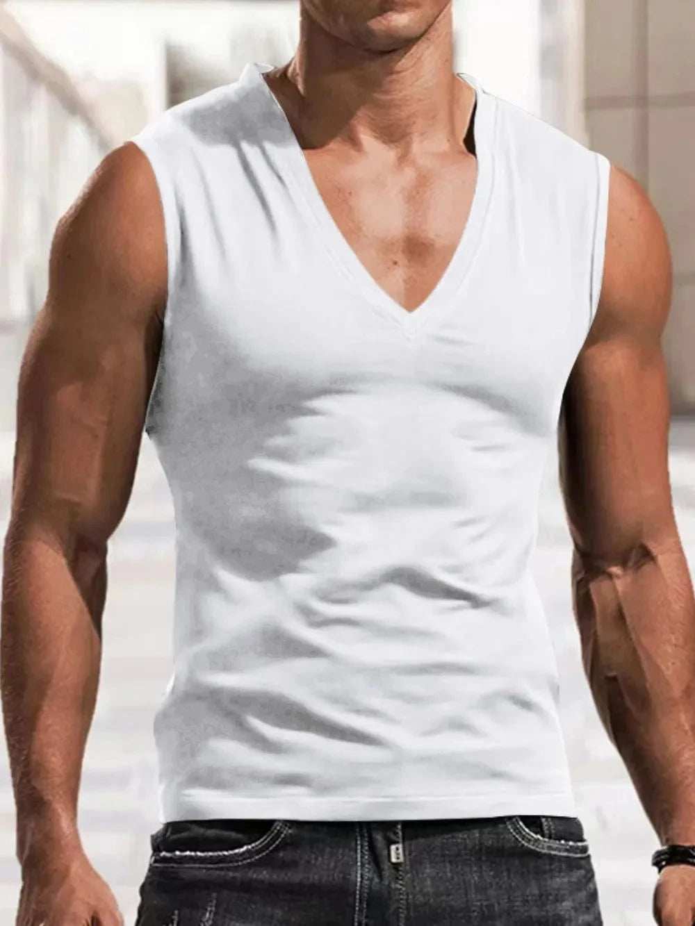 Men's Plus Size V-Neck Tank - Trendsi - Flyclothing LLC