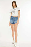 Kancan High Rise Release Hem Denim Shorts - Trendsi - Flyclothing LLC