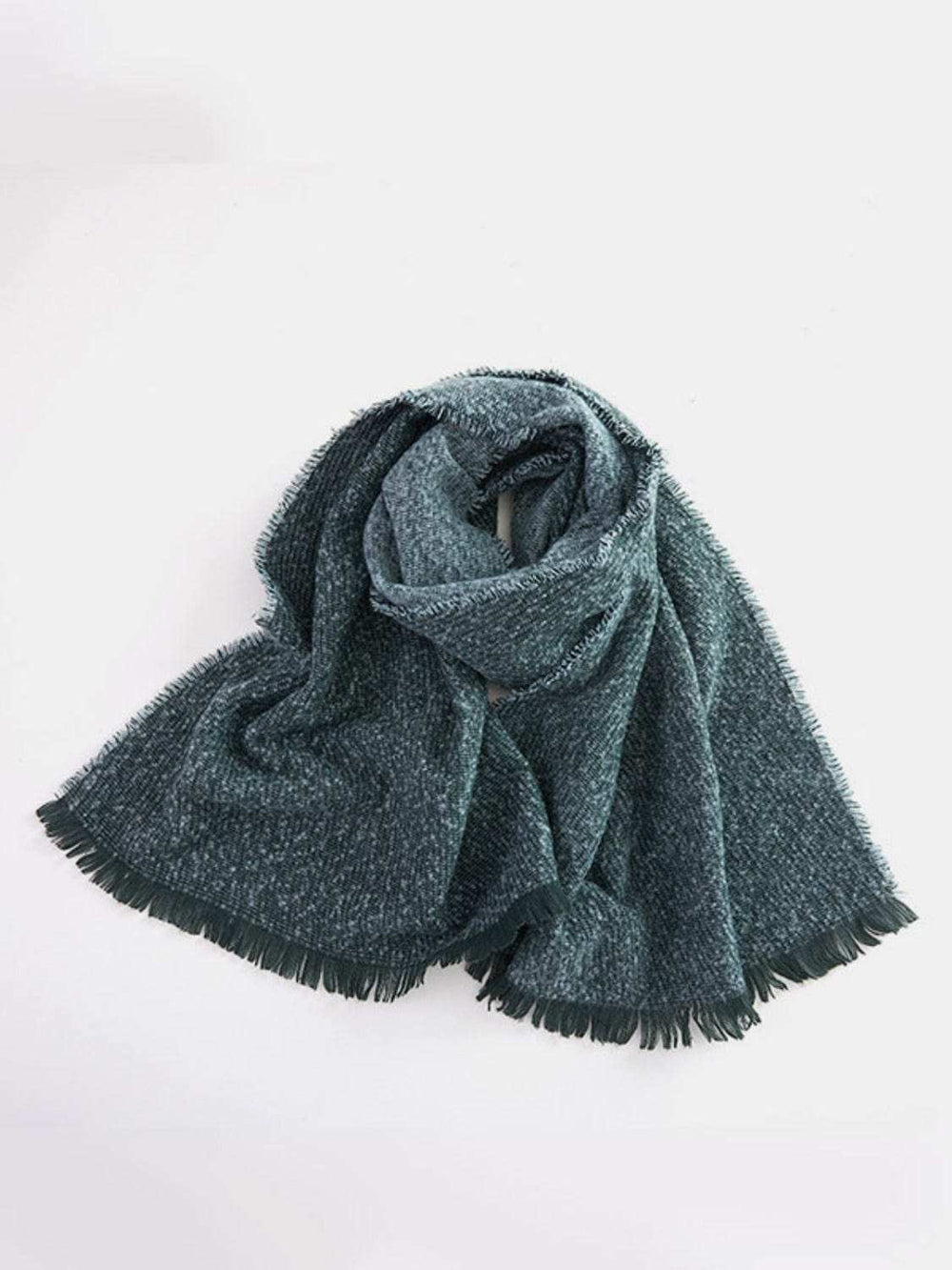Raw Hem Heathered Polyester Scarf - Trendsi - Flyclothing LLC