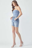 RISEN High Rise Distressed Denim Shorts - Trendsi - Flyclothing LLC