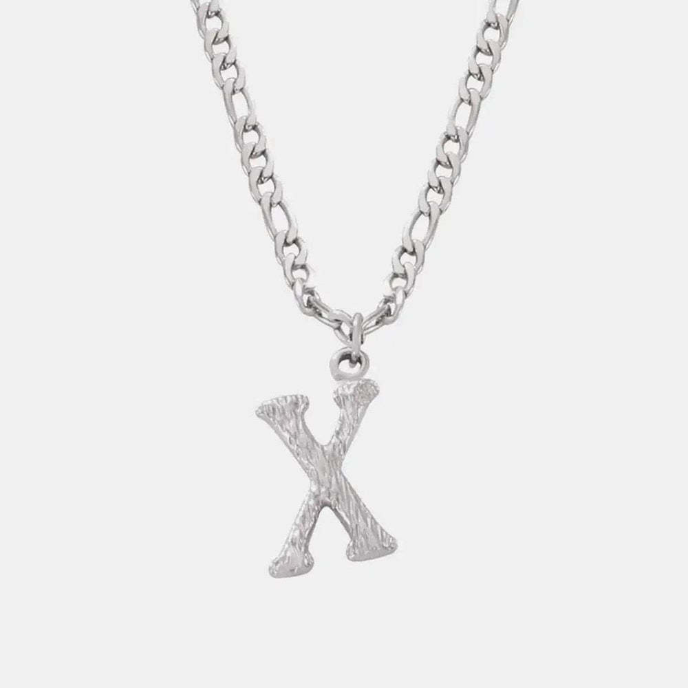 Titanium Steel Letter Pendant Necklace - Trendsi - Flyclothing LLC