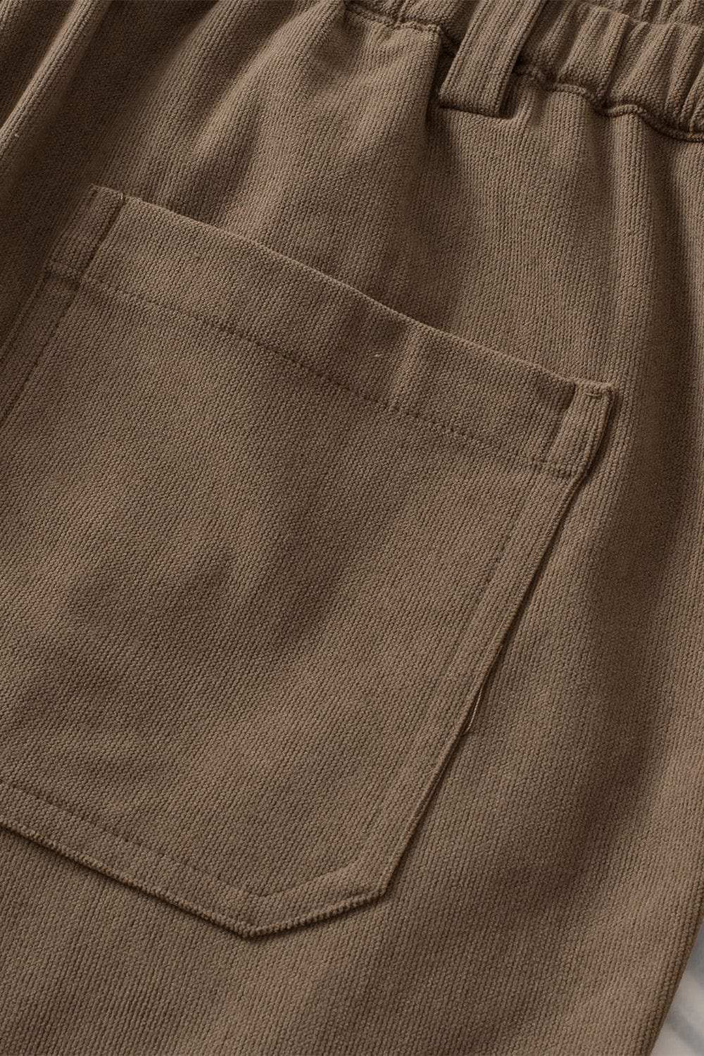Half Elastic Waist Straight Pants - Trendsi - Flyclothing LLC
