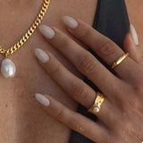 18K Gold-Plated Pearl Ring - Trendsi - Flyclothing LLC