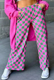 Checkered Wide Leg Pants - Trendsi - Flyclothing LLC