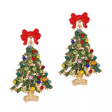 Christmas Tree Earrings with Bow - Trendsi - Flyclothing LLC