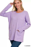Zenana Viscose Long Sleeve Front Pockets Sweater - Trendsi - Flyclothing LLC