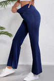 Asymmetric Waist Flare Jeans - Trendsi - Flyclothing LLC