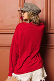 BiBi Merry Glitter Christmas Drop Shoulder Top - Trendsi - Flyclothing LLC