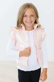 Light Pink Checker Puffer Vest - Mila & Rose ® - Flyclothing LLC